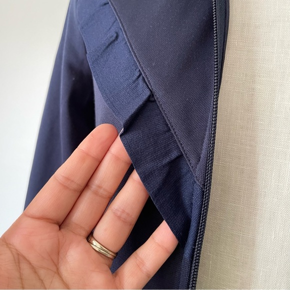 Tory Burch Sport Navy Blue Jacket size Small NWOT Ruffle Trim - Picture 4 of 11